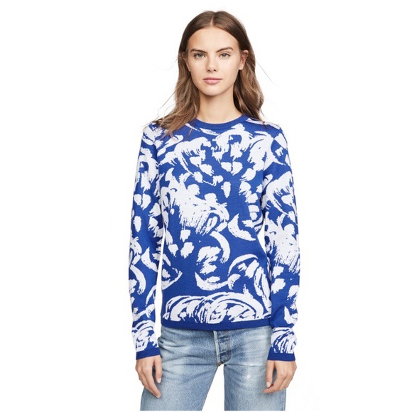 Victoria Beckham Relaxed Crew Neck Sweater, Blue - Picture 6 of 6